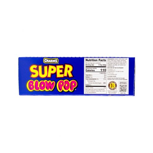  Tootsie Roll Charms Super Blow Pops 48 Lollipops/Box,Assorted Flavors