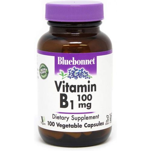  Bluebonnet Vitamin B-1 100 mg Vegetable Capsules, 100 Count