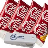Palmers Candies Palmers Twin Bing Candy Bars - (12-Pack) - Chocolate Covered Cherry Nougat Bundled with Coveys Concessions Bag Clip