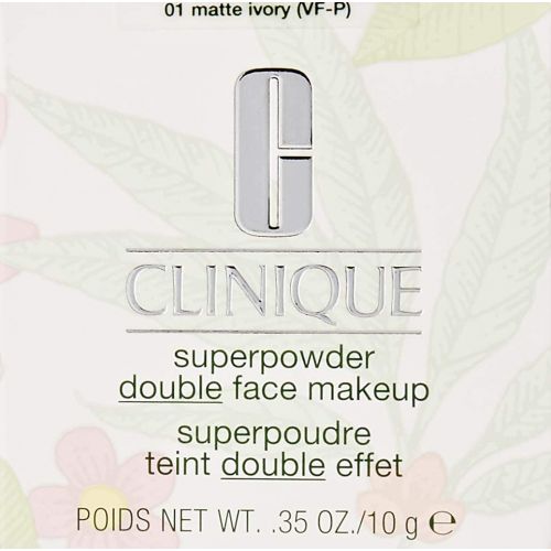  Clinique Super Powder Double Face Makeup for Dry Combination, No. 01 Matte Ivory (Vf-P), 0.35 Ounce