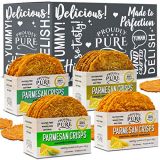 Proudly Pure Salty Keto Snacks Parmesan Cheese Crisps Bread (4 Pack Variety Bundle) Low Carb Crunchy Chips Food, Natural Aged Premium Cheese, Zero Sugar (Wheat,Soy,Gluten) FREE Car