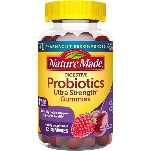  Nature Made Ultra Strength Digestive Probiotics, Dietary Supplement for Digestive Health Support, 42 Probiotic Gummies, 21 Day Supply