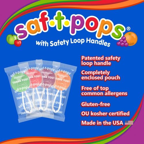  Swirl Saf-T-Pops Lollipops, 3-100 count boxes