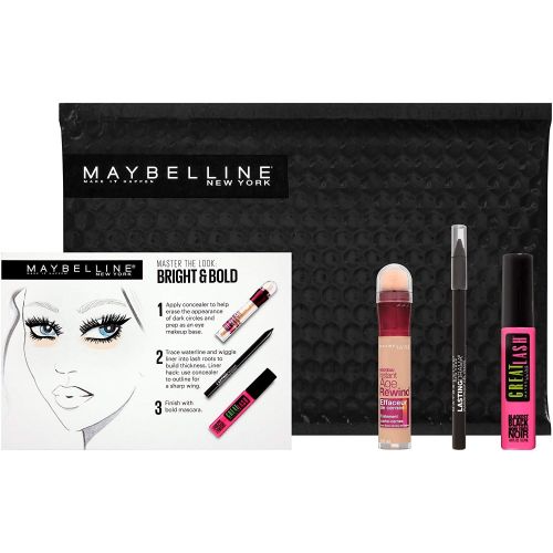  Maybelline New York NY Minute Makeup Kit Bright & Bold Makeup Kit, Mascara + Instant Age Rewind Concealer Makeup Set