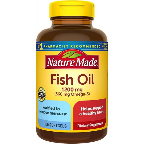  Nature Made Fish Oil 1200 mg Softgels, Fish Oil Supplements, Omega 3 Fish Oil for Healthy Heart Support, Omega 3 Supplement with 150 Softgels, 75 Day Supply