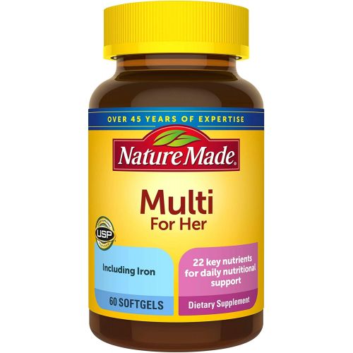 Nature Made Multivitamin For Her, Womens Multivitamin for Nutritional Support, 60 Softgels, 60 Day Supply