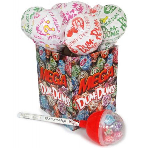  Party Lab 365 Dum Dums Mega Pop, Giant Lollipop Container with 12 Standard sized Hard Candy