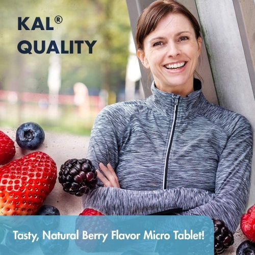  KAL B-6, B-12, Folic Acid ActivMelt Healthy Heart & Energy Support Natural Berry Flavor 60 Micro Tablets, 60 Serv.