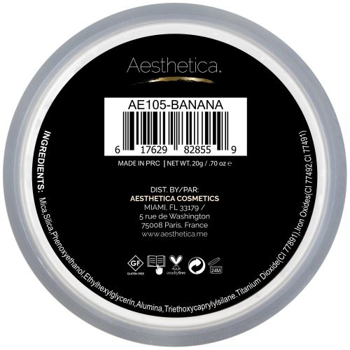  Aesthetica Banana Loose Setting Powder - Flash Friendly Superior Matte Finish Highlighter & Finishing Powder - Includes Velour Puff