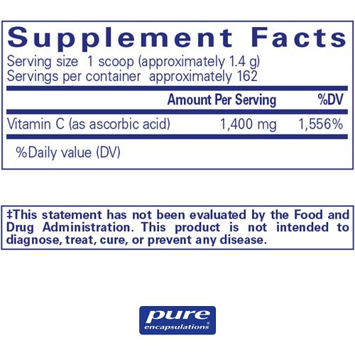  Pure Encapsulations Ascorbic Acid Powder Hypoallergenic Vitamin C Supplement for Antioxidant Support* 8 Ounces