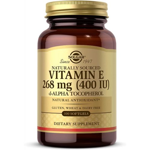  Solgar Vitamin E 268mg (400 IU) Alpha, 100 Softgels - Natural Antioxidant, Healthy Skin & Immune System Support - Naturally-Sourced Vitamin E - Gluten Free, Dairy Free - 100 Servin