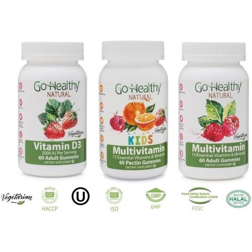  Go Healthy Natural Go Healthy Multivitamin Gummies for Kids, Vegetarian, Non-GMO, Gluten Free, Kosher & Halal - 30 Servings