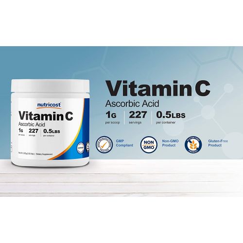  Nutricost Ascorbic Acid Powder (Vitamin C) 0.5 LBS (8 Ounce)