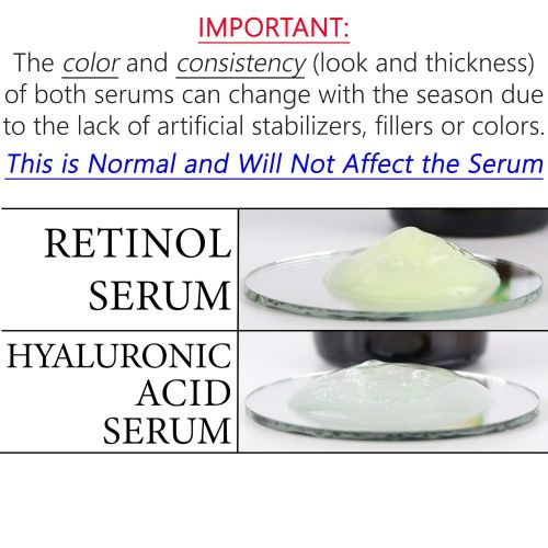  Flawless. Younger. Perfect. Anti Aging Serums - Retinol Serum and Hyaluronic Acid Serum 2-Pack Set (1 of each Anti Wrinkle Serum)
