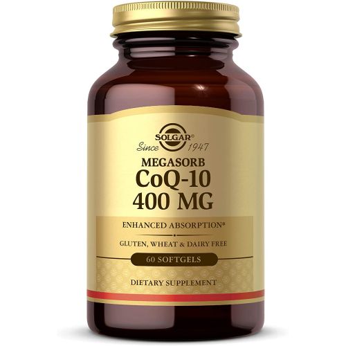  Solgar Megasorb CoQ-10 400 mg, 60 Softgels - Supports Heart & Brain Function - Coenzyme Q10 Supplement - Enhanced Absorption - Gluten Free, Dairy Free - 60 Servings