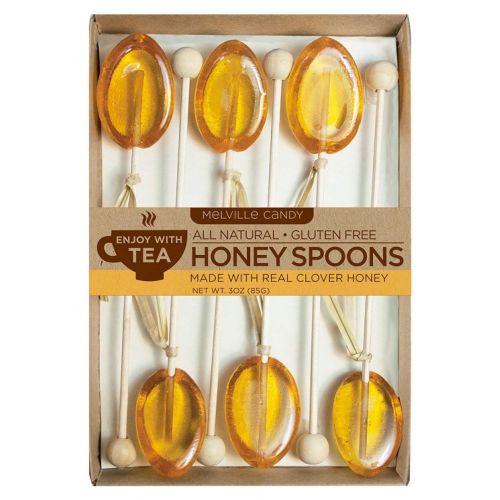 Melville Candy All Natural Tea Honey Spoons & Lollipops Gift Box (Clover Honey Tea Spoons)
