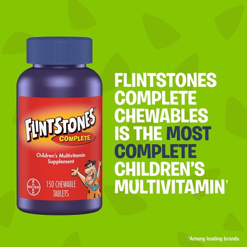  Flintstones Vitamins Flintstones Chewable Kids Vitamins, Complete Multivitamin for Kids and Toddlers with Iron, Calcium, Vitamin C, Vitamin D & more, 180ct