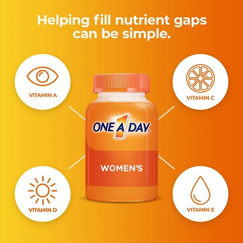  One A Day Women’s Multivitamin Gummies, Supplement with Vitamin A, Vitamin C, Vitamin D, Vitamin E and Zinc for Immune Health Support, Calcium & more, Orange, 230 count, Fruity