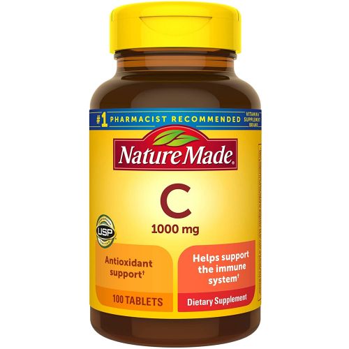  Nature Made Vitamin C 1000 mg, Dietary Supplement for Immune Support, 100 Tablets, 100 Day Supply