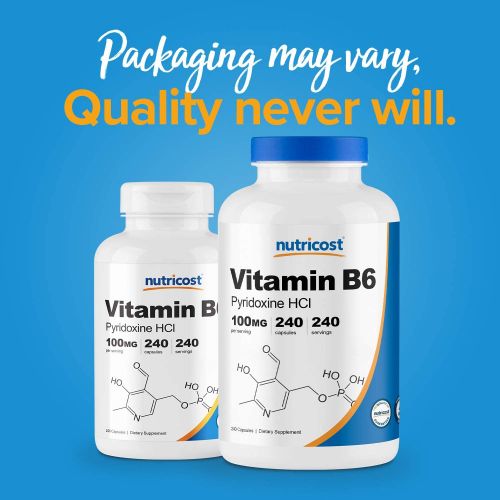  Nutricost Vitamin B6 (Pyridoxine HCl) 100mg, 240 Capsules