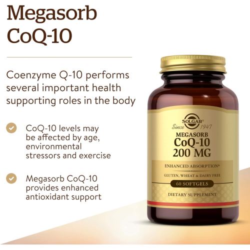  Solgar Megasorb CoQ-10 100 mg, 90 Softgels - Supports Heart Function & Healthy Aging - Coenzyme Q10 Supplement - Enhanced Absorption - Non-GMO, Gluten Free, Dairy Free - 90 Serving