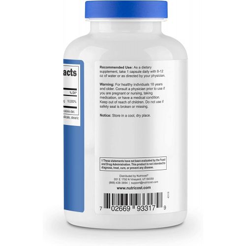  Nutricost Pantothenic Acid (Vitamin B5) 500mg, 240 Capsules