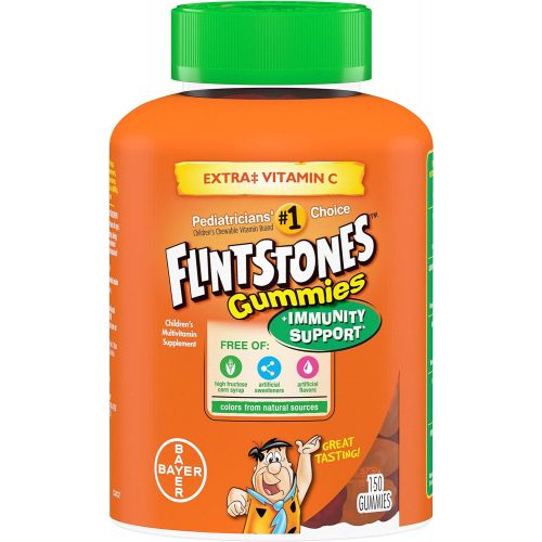  Flintstones Vitamins Flintstones Gummies Kids Vitamins with Immunity Support*, Kids and Toddler Multivitamin with Vitamin C, Vitamin D, B12, Zinc & more, Orange 150ct