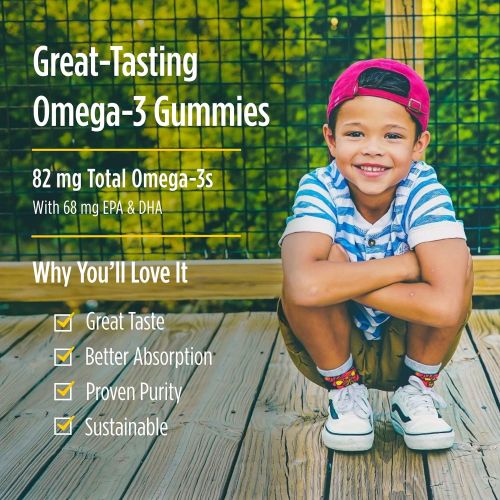  Nordic Naturals Nordic Omega-3 Gummies, Tangerine - 120 Gummies - 82 mg Total Omega-3s with EPA & DHA - Non-GMO - 60 Servings