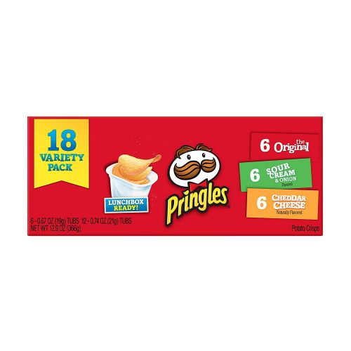  Pringles, Potato Crisps Chips, Variety Pack, 12.9oz Box (18 Count)