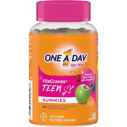  One A Day Teen for Her Multivitamin Gummies, Supplement with Vitamin A/C/D/E and Zinc for Immune Health Support* & more, 60 Count