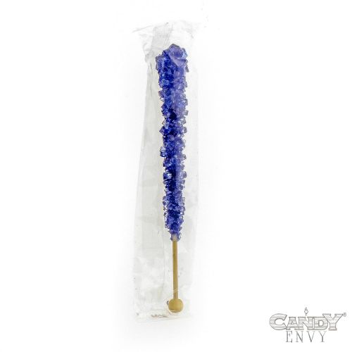  Candy Envy 36 NAVY BLUE ROCK CANDY STICKS - EXTRA LARGE - ORIGINAL FLAVOR - INDIVIDUALLY WRAPPED ROCK CANDY ON A STICK - FREE HOW TO BUILD A CANDY BUFFET GUIDE INCLUDED
