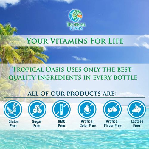  Tropical Oasis Liquid 20/20 Vision - Eye Vitamin Formula w/20mg Lutein, 4mg Zeaxanthin, 4mg Astaxanthin for Vision Support Max Absorption- Great Taste & No Pills to Swallow 32 Serv, 32oz