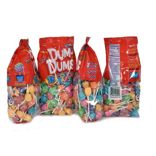  Dum Dums 4-Pack Color Party Mix Lollipops