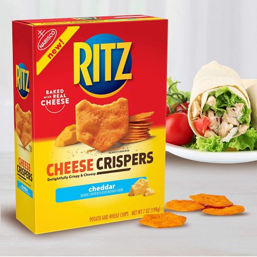  Ritz Crispers Cheddar Chips, Cheese, 7 Ounce ( 6 Pack)