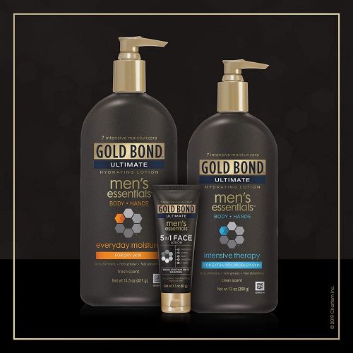  Gold Bond Mens Everyday Essentials, Lotion- Fresh Scent, 14.5 Ounce