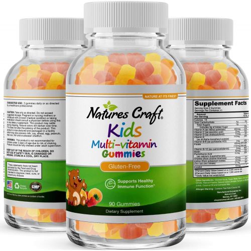 Natures Craft Delicious Daily Kids Multivitamin Gummies - Multivitamin for Kids Immunity Support Gummies with Vitamins A C D3 E B Zinc - Kids Vitamins Gummy Multivitamin Formula - Halal Gelatin