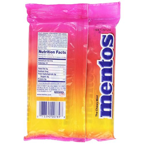  Mentos Chewy Mint Candy Roll, Fruit, Non Melting (Pack of 6)