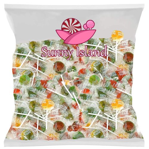  Sunny Island Tiger Pops, Assorted Fruit Flavor Lollipops Hard Candy, 2 Pounds Bag