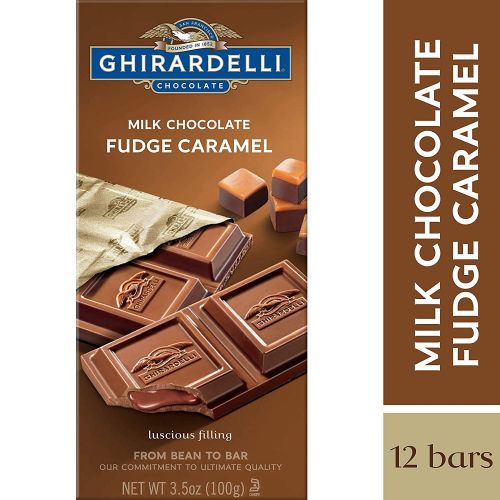  Ghirardelli Milk Chocolate Fudge Caramel bar, 3.5 oz (Pack of 12)