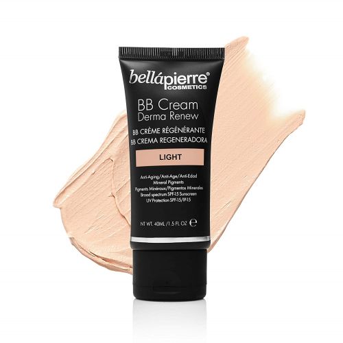  bellapierre BB Cream Derma Renew | 4-in-1 Concealer, Foundation, Moisturizer, and SPF 15 | Anti-Aging Formula to Prevent Fine Lines and Wrinkles | Non-Toxic and Paraben Free | 1.5