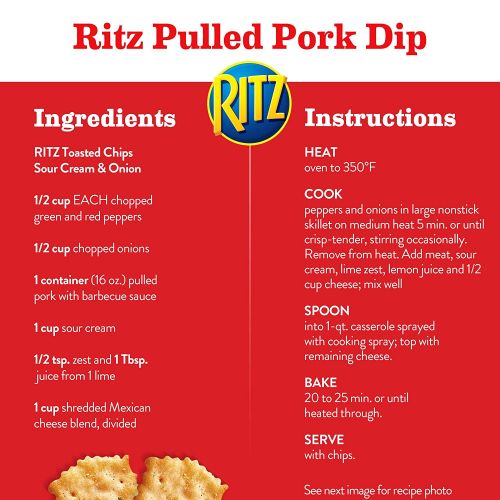  RITZ Toasted Chips Sour Cream and Onion Crackers, 6 - 8.1 oz Bags