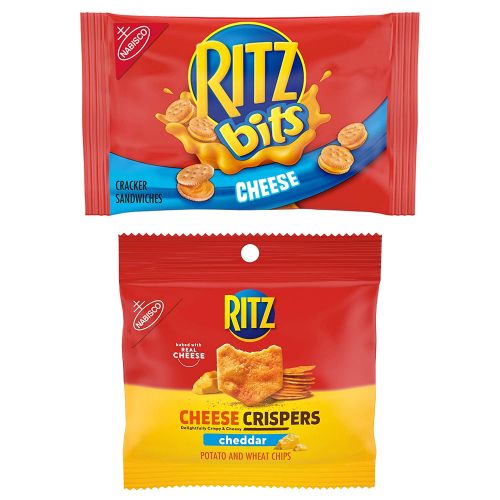  Ritz Bits Crackers & Crispers Cheddar Chips Variety Pack, Snack Packs, Cheese, 48 Count