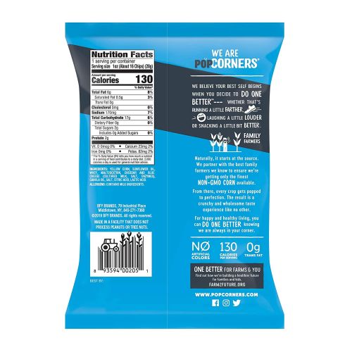  Popcorners Snack Pack, Gluten Free Chips, White Cheddar, 1 Ounce (Pack of 20)