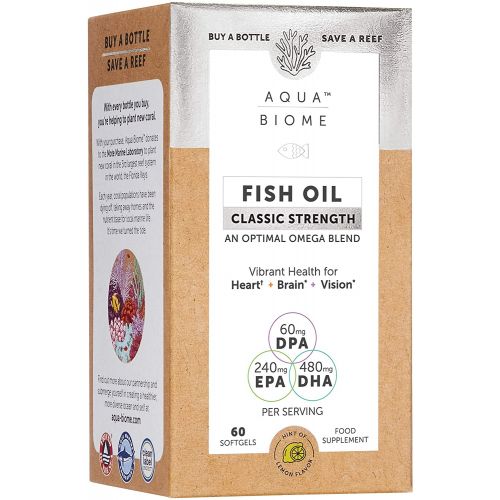  Aqua Biome by Enzymedica, Classic Strength Omega 3 Fish Oil, 60 Softgels