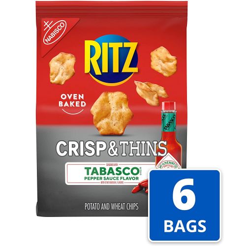  Ritz Crisp and Thins Chips, Tabasco Sauce Flavor, 6 Bags