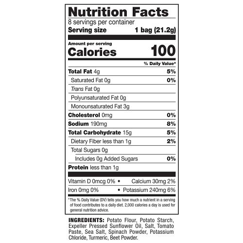  Eatsmart Snacks Veggie Crisps, 100 Calorie Multipack, Sea Salt, 8 Count (Pack of 6)