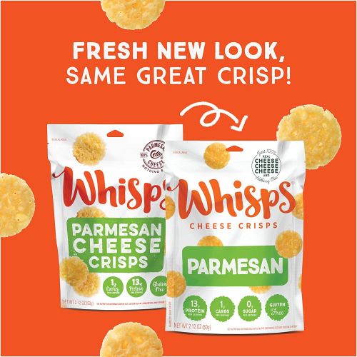  Whisps Cheese Crisps 5-Flavor Variety Pack | Tomato Basil, Barbeque, Parmesan, Cheddar, Asiago & Pepper Jack | Keto Snack, Gluten Free, Low Sugar, Low Carb, High Protein | 2.12oz (