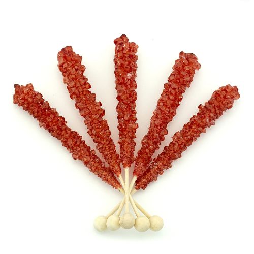  Boones Mill | Rock Crystal Candy Sticks | Red Cherry | 24 Count