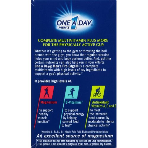  One A Day Men’s Pro Edge Multivitamin, Supplement with Vitamin A, Vitamin C, Vitamin D, Vitamin E and Zinc for Immune Health Support* and Magnesium for Healthy Muscle Function, 50