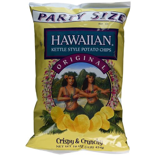  Hawaiian Kettle Style Potato Chips, Original, 16 Ounce